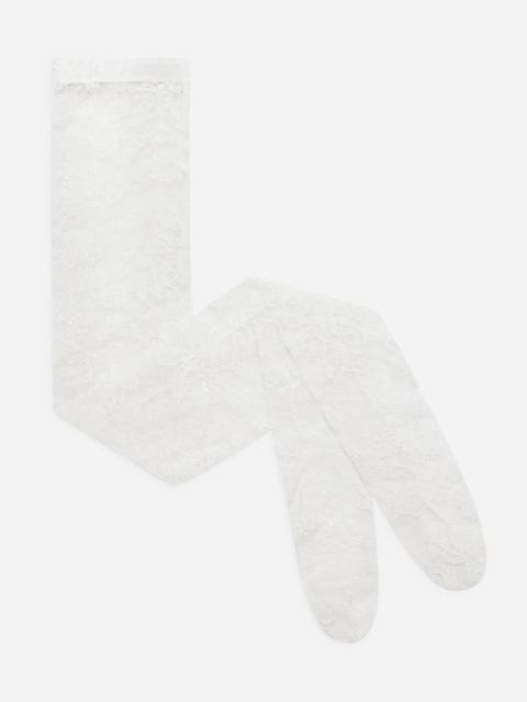 Dolce & Gabbana Lace tights with branded elastic