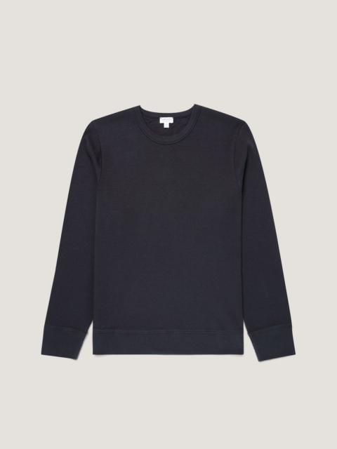 Sunspel Long Sleeve Cellulock Crew Neck