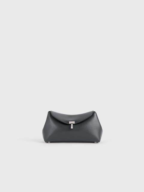 TOTEME Mini T-lock leather clutch shark