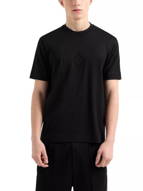 EMPORIO ARMANI Embossed Eagle Logo Cotton Tee