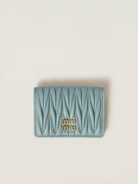 Miu Miu Matelassé nappa leather card holder