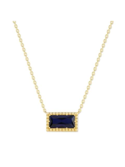 Other Designers DiamondMuse Belacqua Bermuda September Birthstone Baguette Pendant Necklace in 14K Gold Plated Sterl