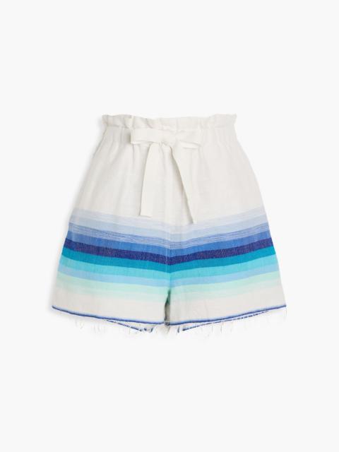 lemlem Teref striped cotton-blend shorts