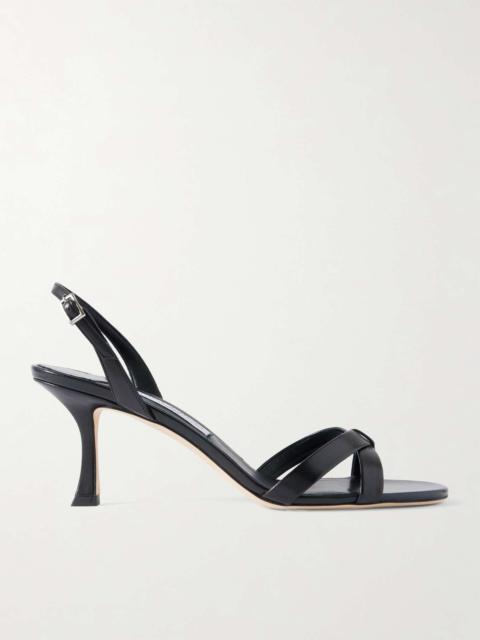 Elsy 70 leather slingback sandals Black