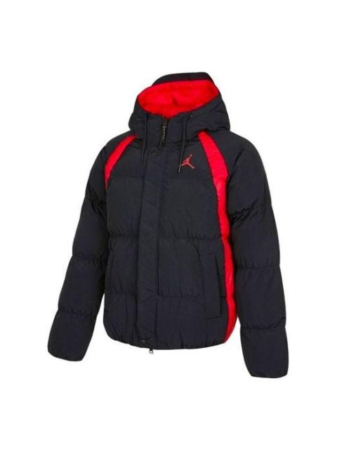 Jordan Air Jordan Contrasting Colors Printing Stay Warm hooded Jacket Black DA9807-010