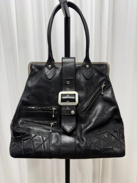 Junya Watanabe Junya Wantanabe Motorcycle Leather Handbag with Gold Buckle