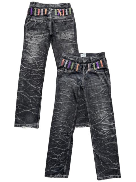 Other Designers Japanese Brand - Nylaus Double Waist Charcoal Distressed High Rise 30x33