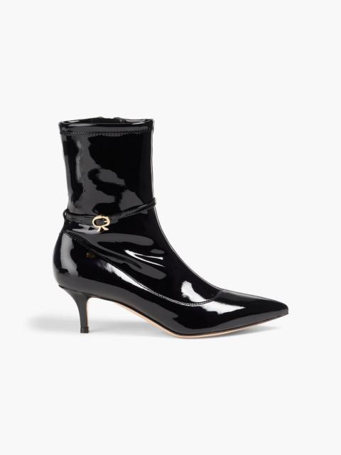 Gianvito Rossi Ribbon Bootie 55 vinyl ankle boots