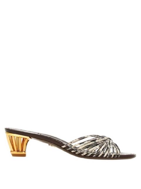 FERRAGAMO Ferragamo Aryana Cage Heel Leather Sandals, Size 7 C