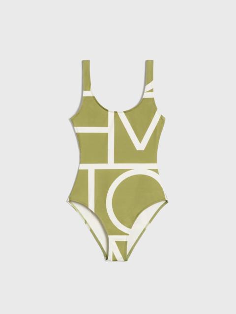TOTEME Monogram swimsuit melon/ecru