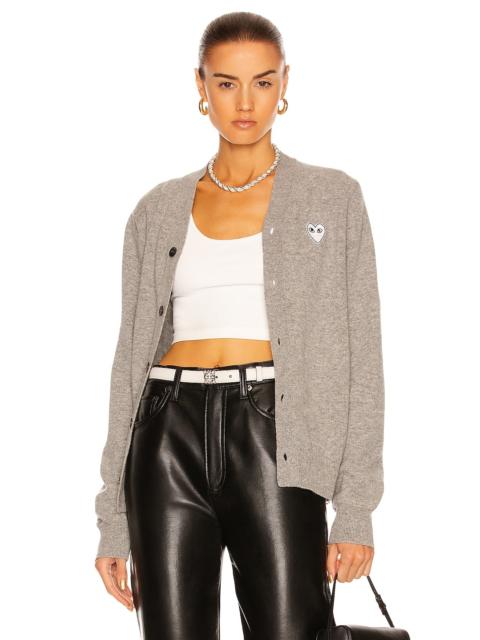 Comme des Garçons PLAY White Heart Cardigan