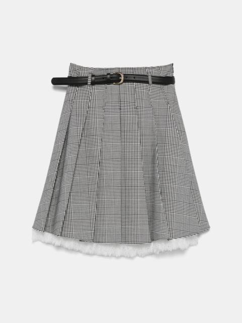 self-portrait Black Prince Of Wales Check Pleated Midi Skirt