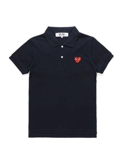 COMME des GARCONS PLAY Polo Red Emblem 'Navy' AZ-T006-051-2