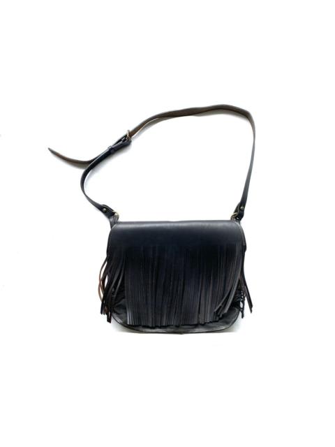 CDG Fringe And Net Dark Browne Dye leather Shoulder Bag