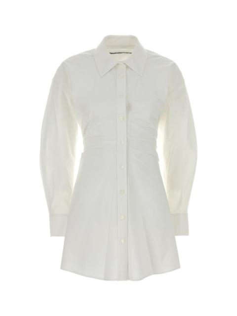Alexander Wang White stretch poplin shirt dress