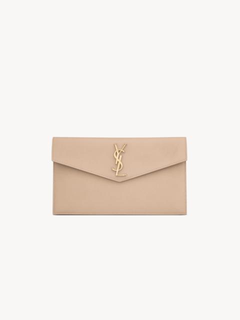 SAINT LAURENT UPTOWN POUCH IN GRAIN DE POUDRE LEATHER
