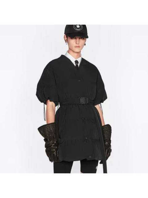 Dior Dior fitted, cocoon-shaped V-neck short-sleeved down jacket