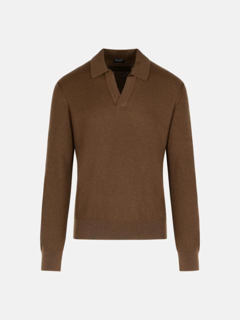 ZEGNA 'OASI' BROWN CASHMERE SWEATER