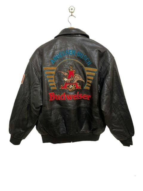 Other Designers Vintage Budweiser Anheuser-Busch Leather Jacket