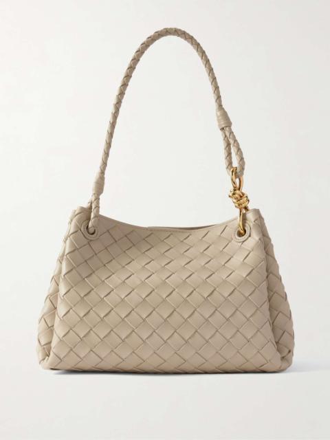 Parachute medium intrecciato leather shoulder bag Ecru