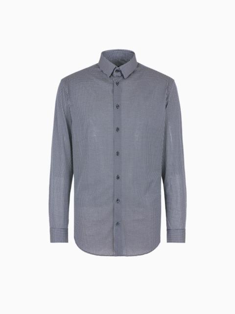 GIORGIO ARMANI SLIM-FIT, PRINTED COTTON JERSEY SHIRT