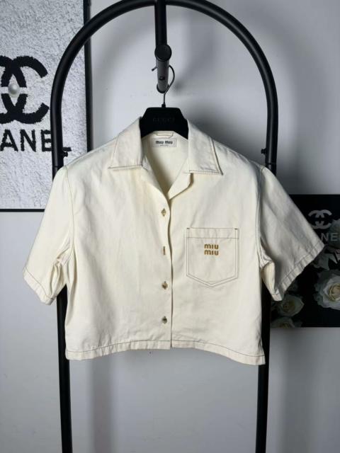 Miu Miu Miu Miu Pocket Logo Short Sleeve Shirt