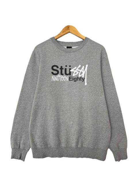Stüssy Vintage Stussy Nineteen Eight 98 Spellout Grey Sweatshirt L