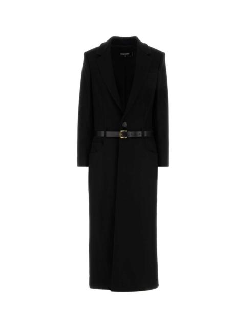 DSQUARED2 Dsquared Women Black Stretch Wool Blend Coat