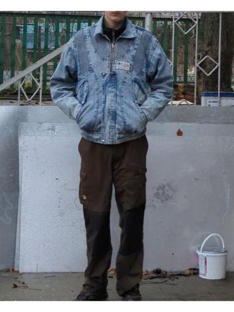 Other Designers Vintage Denim Jacket Washed Multipocket Washed Blue 90s 80s