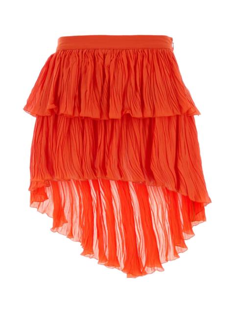 Blumarine Blumarine Women Coral Crepe Mini Skirt