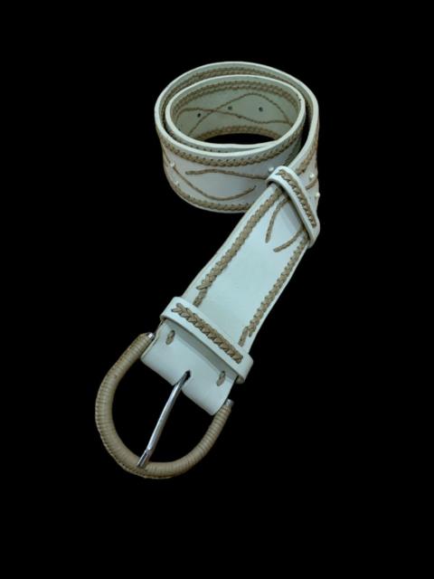 Other Designers Vintage - LEATHER FULL WIDE LEATHER BELT ITALY SIZE 26-28”