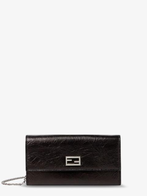 FENDI Fendi Continental Crackled Leather Wallet