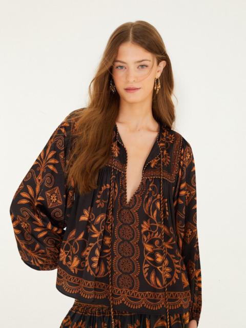 FARM RIO Black Cornely Ainika Blouse