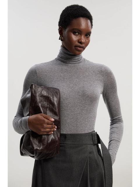 KAREN MILLEN Wool Blend High Neck Long Sleeve Bodysuit