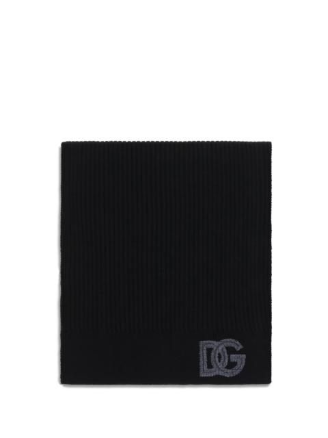 Dolce & Gabbana Dolce & Gabbana Ribbed Virgin Wool Scarf Black