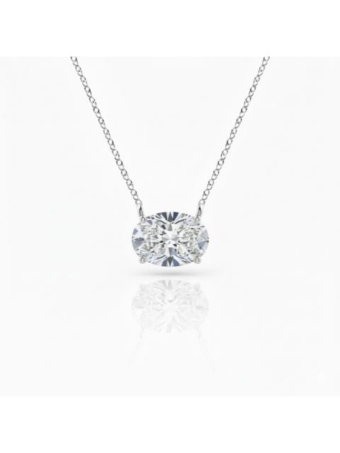 Other Designers Maulijewels 0.85 Ct Lab Grown Oval Diamond Solitaire Pendant Necklace In 14k Gold for Women, EF-VS1 
