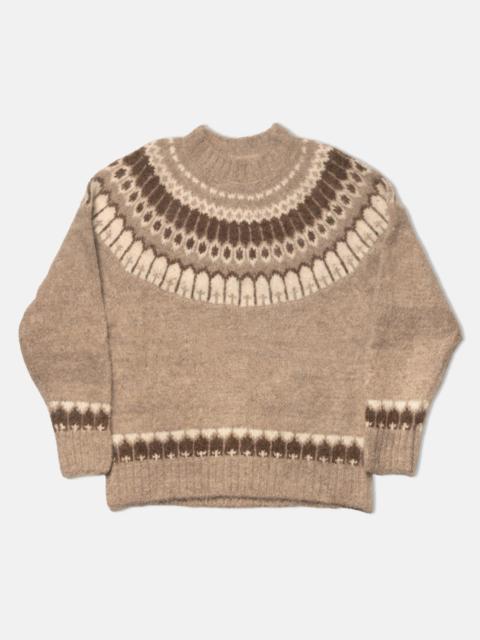 J. PRESS TAN FAIRISLE YOKE ALPACA SWEATER - TRIM FIT