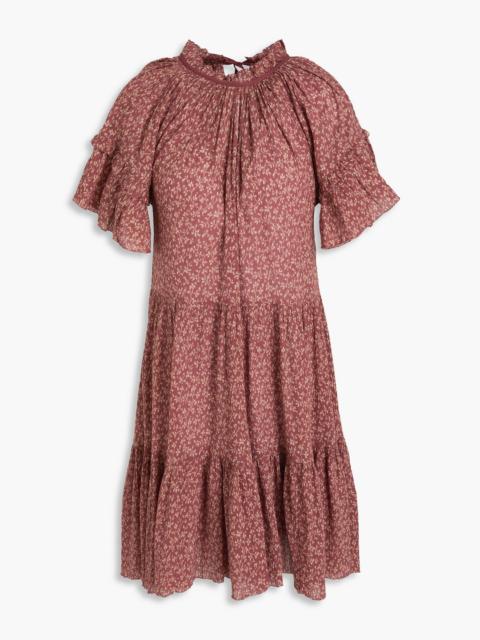 ULLA JOHNSON Doris ruffled floral-print cotton-crepon dress