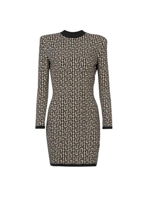Balmain Balmain Monogram Jacquard Mini Dress