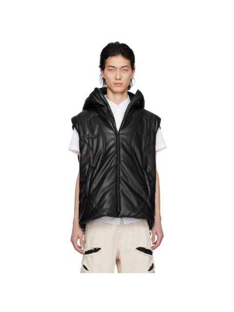 KUSIKOHC Black Helmet Faux-Leather Vest