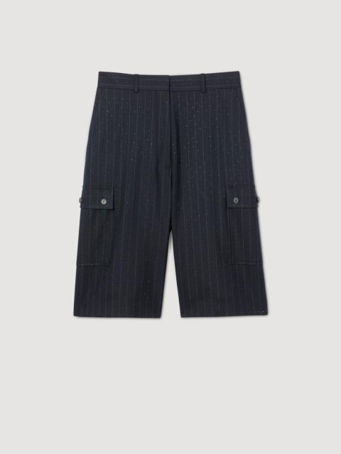 Sandro RHINESTONE STRIPED BERMUDA