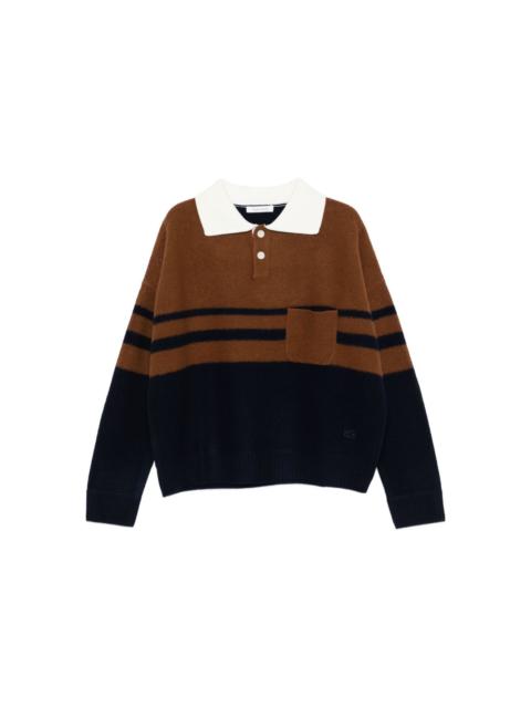 striped polo-neck sweater