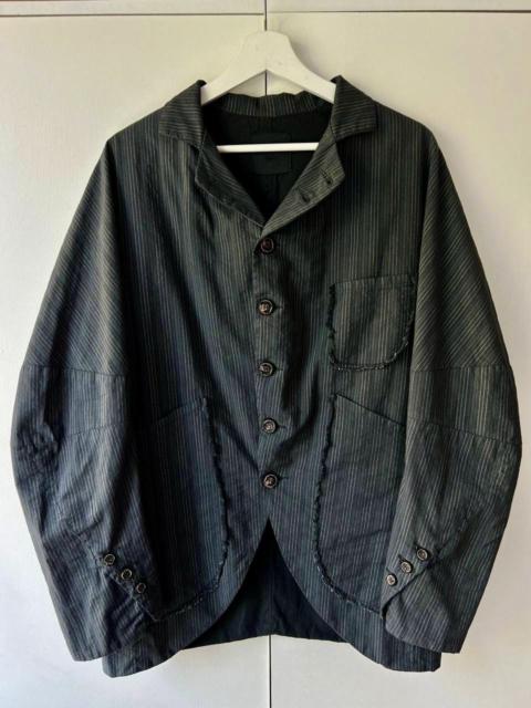 Other Designers Marc Point Venezia - Marc Point Distressed Striped Light Button Jacket