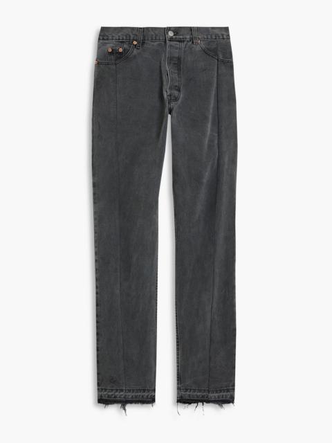 Other Designers Unraveled distressed high-rise straight-leg jeans