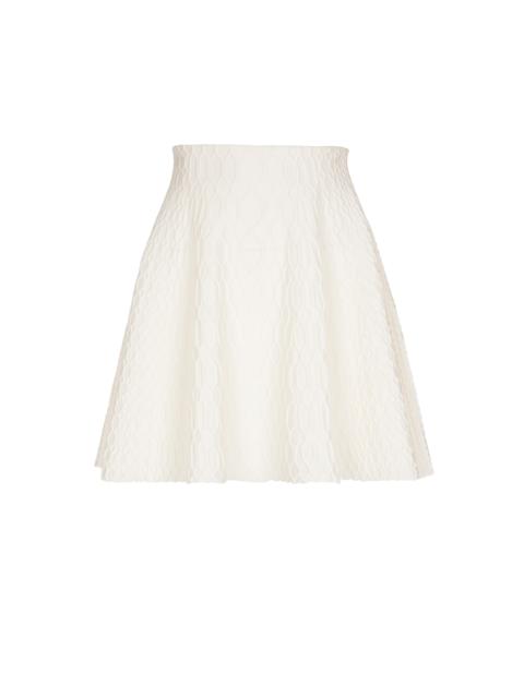 Balmain Flared crocodile-knit skirt
