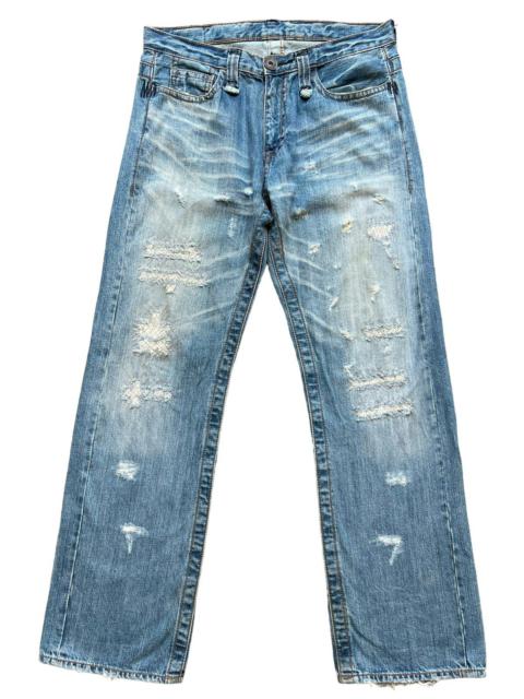Other Designers Japanese Brand - Japan Distressed Denim Ripped Denim Wide Leg Jeans 34x33