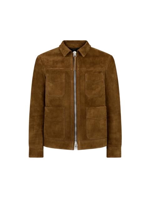 TOM FORD BRUSHED HEATHERED SUEDE FOUR POCKET BLOUSON