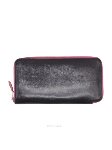 Hermès Hermes Silkin Classic Wallet Large Model - Black/Fuchsia