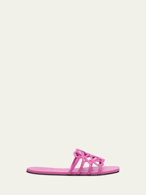 Loewe Petal Leather Anagram Slide Sandals