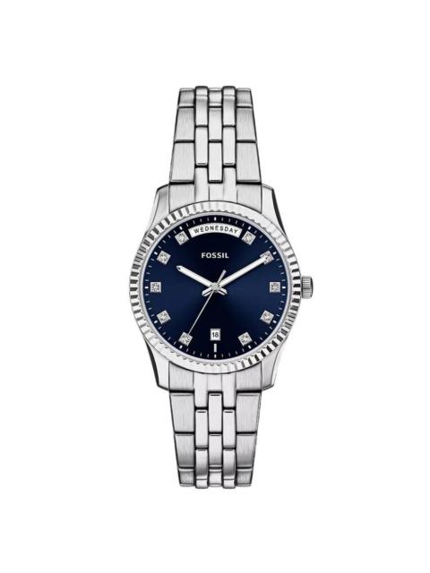 Other Designers Fossil Scarlette Day-Date Quartz Blue Dial Ladies Watch ES5457